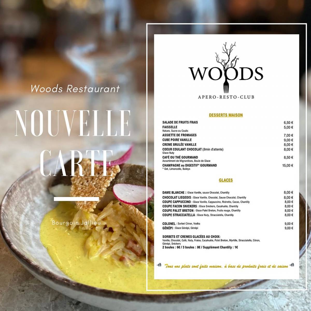 Découvrez la nouvelle carte printanière du restaurant Woods à Bourgoin-Jallieu